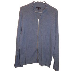 Banana Republic Men's Large Powder Blue Full Zip Cotton Cardigan Sweater Jacket
